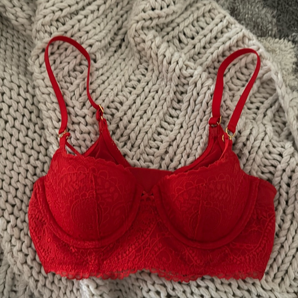 aerie show off coquette lace unlined bra